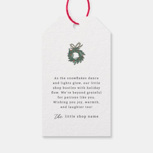 ミニマルモダンリストスモールビジネスホリデーサンキュー ギフトタグ (裏面)