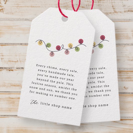 ミニマルモダンリストスモールビジネスホリデーサンキュー ギフトタグ