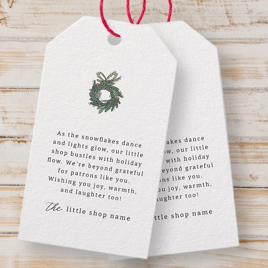 ミニマルモダンリストスモールビジネスホリデーサンキュー ギフトタグ