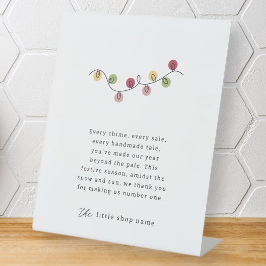 ミニマルモダンリストスモールビジネスホリデーサンキュー 台座サイン