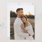 ミニマルモダンリストセージグリーンフォト結婚ズ 招待状 (裏面)