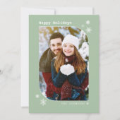 ミニマルモダンリストセージグリーンホリデーフォトカード シーズンカード (正面)