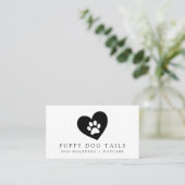 ミニマルモダンリストソーシャルメディアのアイコン犬 名刺 (スタンド正面)