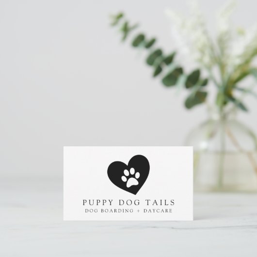 ミニマルモダンリストソーシャルメディアのアイコン犬 名刺 (スタンド正面)