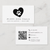 ミニマルモダンリストソーシャルメディアのアイコン犬 名刺 (正面/裏面)