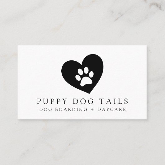 ミニマルモダンリストソーシャルメディアのアイコン犬 名刺 (正面)