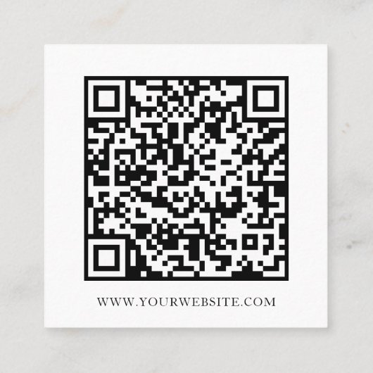 ミニマルモダンリストソーシャルメディアQRコードターコイズ スクエア名刺 (裏面)