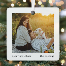 ミニマルモダンリストタイプライターChristmas 2写真 メタルオーナメント