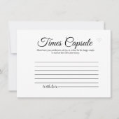 ミニマルモダンリストタイムカプセルブライダルシャワー 招待状 (正面)
