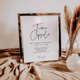 ミニマルモダンリストタイムカプセル1st誕生日サイン ポスター