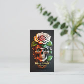 ミニマルモダンリストタトゥーアーティストスカルモノグラム 名刺 (スタンド正面)