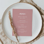 ミニマルモダンリストダスティバラ | 結婚s メニュー<br><div class="desc">このミニマエレガントリストのメ結婚ニューシンプルカードは、スクリプトのタイポグラフィとクリーンなsans serifの文字を備えモダンて、好きなバラとダスティなスタイリッシュと白いデザイン。</div>