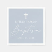ミニマルモダンリストダスティブルーバプテスマ スタンダードカクテルナプキン (正面)