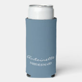 ミニマルモダンリストダスティブルー花嫁メイドスクリプト スリム缶クーラー (Seltzer正面)