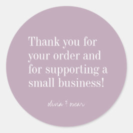 ミニマルモダンリストダスティ薄紫編集可能ありがとう ラウンドシール