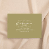 ミニマルモダンリストダブル卒業パーティー金ゴールド 招待状