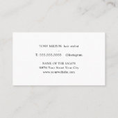 ミニマルモダンリストダークグレー鋏ヘアスタイリスト 名刺 (裏面)