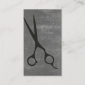 ミニマルモダンリストダークグレー鋏ヘアスタイリスト 名刺 (正面)