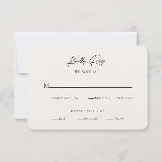 ミニマルモダンリストテクスチャRSVPエンクロージャカード 招待状 (正面)