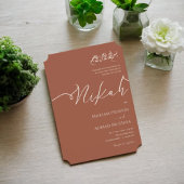 ミニマルモダンリストテラコッタバーンオレンジニカ 招待状