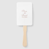 ミニマルモダンリストテラコッタホワイト結婚式 プログラム ハンドファン (正面)