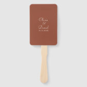 ミニマルモダンリストテラコッタ結婚式 プログラム ハンドファン (正面)