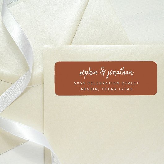 ミニマルモダンリストテラコッタ | 結婚s ラベル