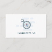 ミニマルモダンリストテンハイキングブルーホワイトServ 名刺 (裏面)