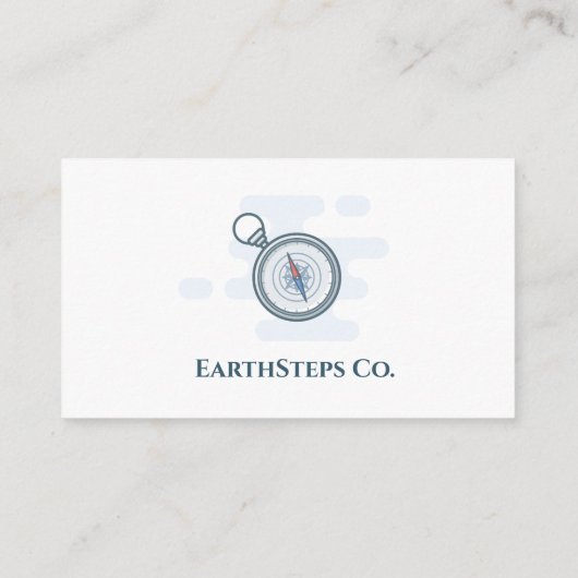 ミニマルモダンリストテンハイキングブルーホワイトServ 名刺 (裏面)