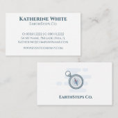 ミニマルモダンリストテンハイキングブルーホワイトServ 名刺 (正面/裏面)