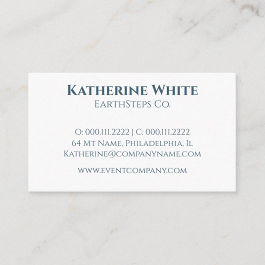 ミニマルモダンリストテンハイキングブルーホワイトServ 名刺 (正面)