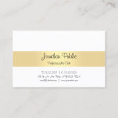 ミニマルモダンリストテンプレート書道スクリプト金ゴールド 名刺 (裏面)