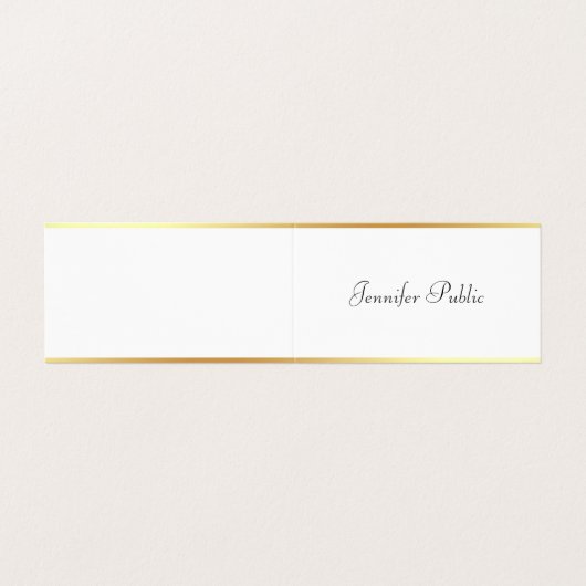 ミニマルモダンリストテンプレート金ゴールド手書きスクリプト 名刺 (外部フラット)