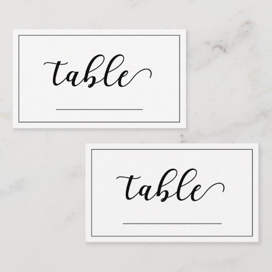 ミニマルモダンリストテーブル座席配置なし プレイスカード (正面/裏面)