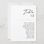 ミニマルモダンリストテーブル番号座席表 (裏面)