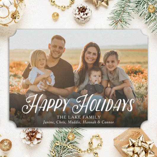 ミニマルモダンリストデジタルクリスマスフォト シーズンカード