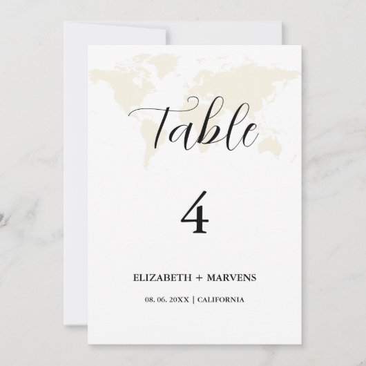 ミニマルモダンリストデスティネーションウェディング座席表 招待状 (正面)