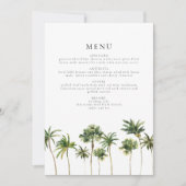 ミニマルモダンリストトロピカルパームツリーディナーメニュー 招待状 (正面)