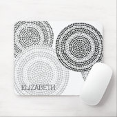 ミニマルモダンリストドット幾何学円ブラックグレー マウスパッド (マウス)