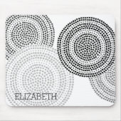 ミニマルモダンリストドット幾何学円ブラックグレー マウスパッド (正面)