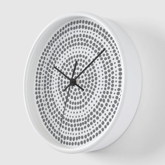 ミニマルモダンリストドット幾何学円ホワイトグレー 壁時計 (傾斜)