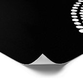 ミニマルモダンリストドット幾何学円ホワイトブラック ポスター (角)