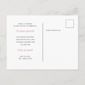 ミニマルモダンリストニューホームパステルピンク 案内ポストカード (裏面)