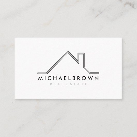 ミニマルモダンリストハウスロゴ不動産業 名刺 (正面)