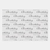 ミニマルモダンリストハッピーバースデースクリプト ラッピングペーパーシート (正面2)