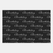 ミニマルモダンリストハッピーバースデースクリプト ラッピングペーパーシート (正面)