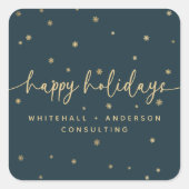 ミニマルモダンリストハッピーホリデイズビジネス名 スクエアシール (正面)