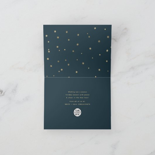 ミニマルモダンリストハッピーホリデーズスクリプトビジネス シーズンカード (内部)