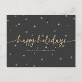 ミニマルモダンリストハッピーホリデーズスクリプトビジネス シーズンポストカード (正面)