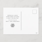 ミニマルモダンリストハッピーホリデーズスクリプトビジネス シーズンポストカード (裏面)